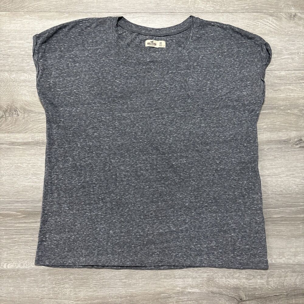 Hollister California Womens XS Gray Speckled Basic Tee Sleeveless Casual